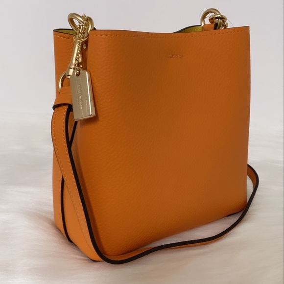 NWT💃Coach MINI Town Bucket Bag Candied Orange - Picture 4 of 9